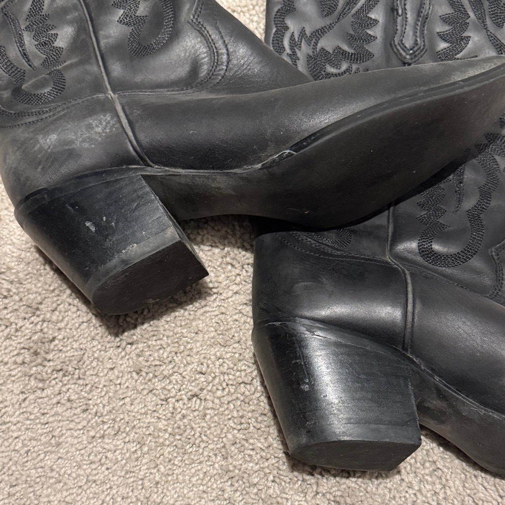 Jeffrey campbell Daggett Black Western Cowboy Boots size 8 - Picture 4 of 7